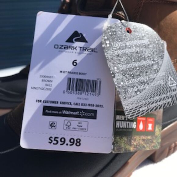 Waterproof Hunting Boots . Size: 6 .  Prairie Duck . Ozark Trail . New in Box - Picture 4 of 10